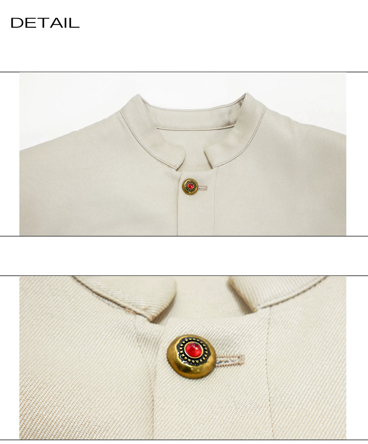 Cropped Stand-Collar Cotton-Wool Jacket Set - description image 22