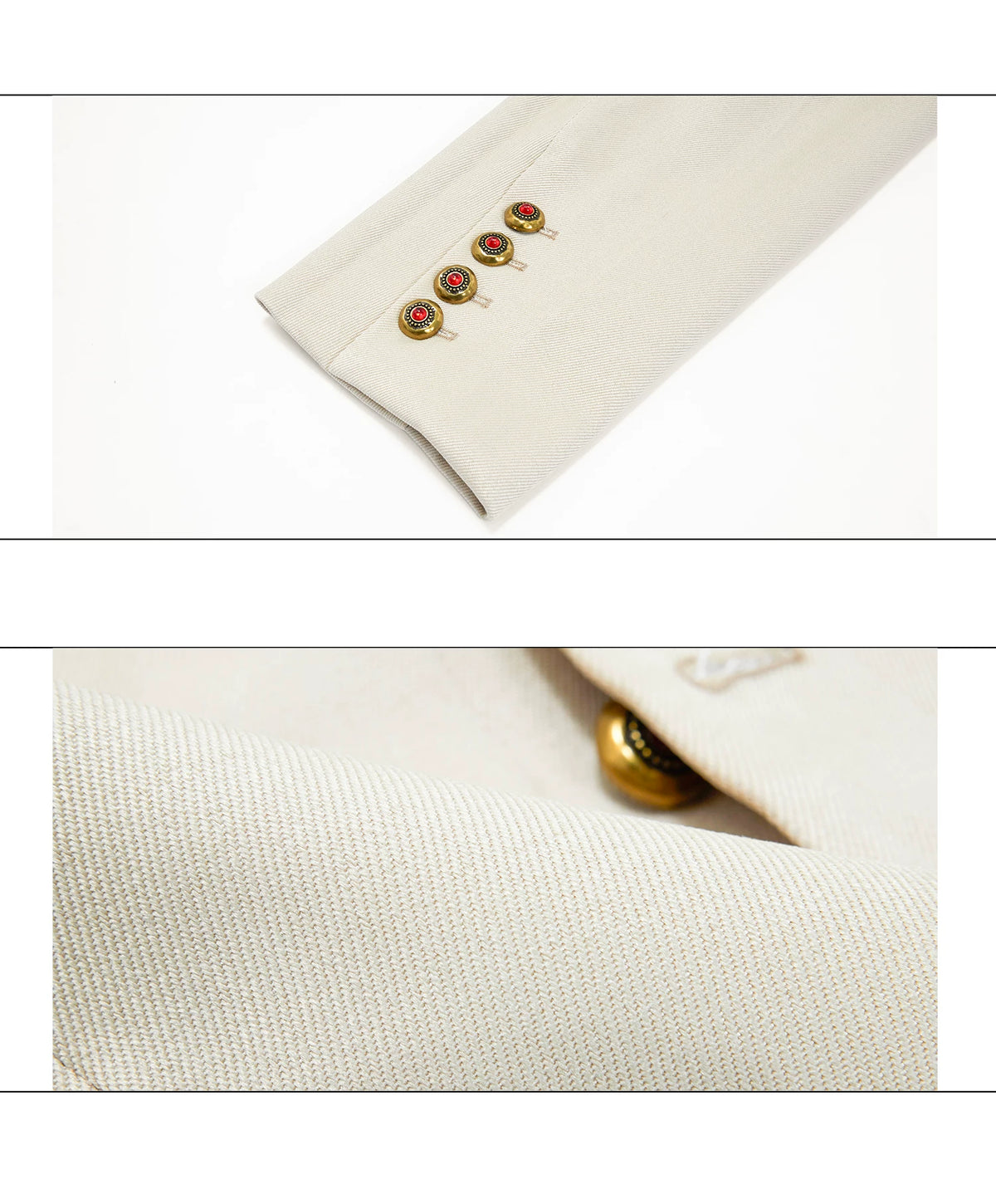 Cropped Stand-Collar Cotton-Wool Jacket Set - description image 23
