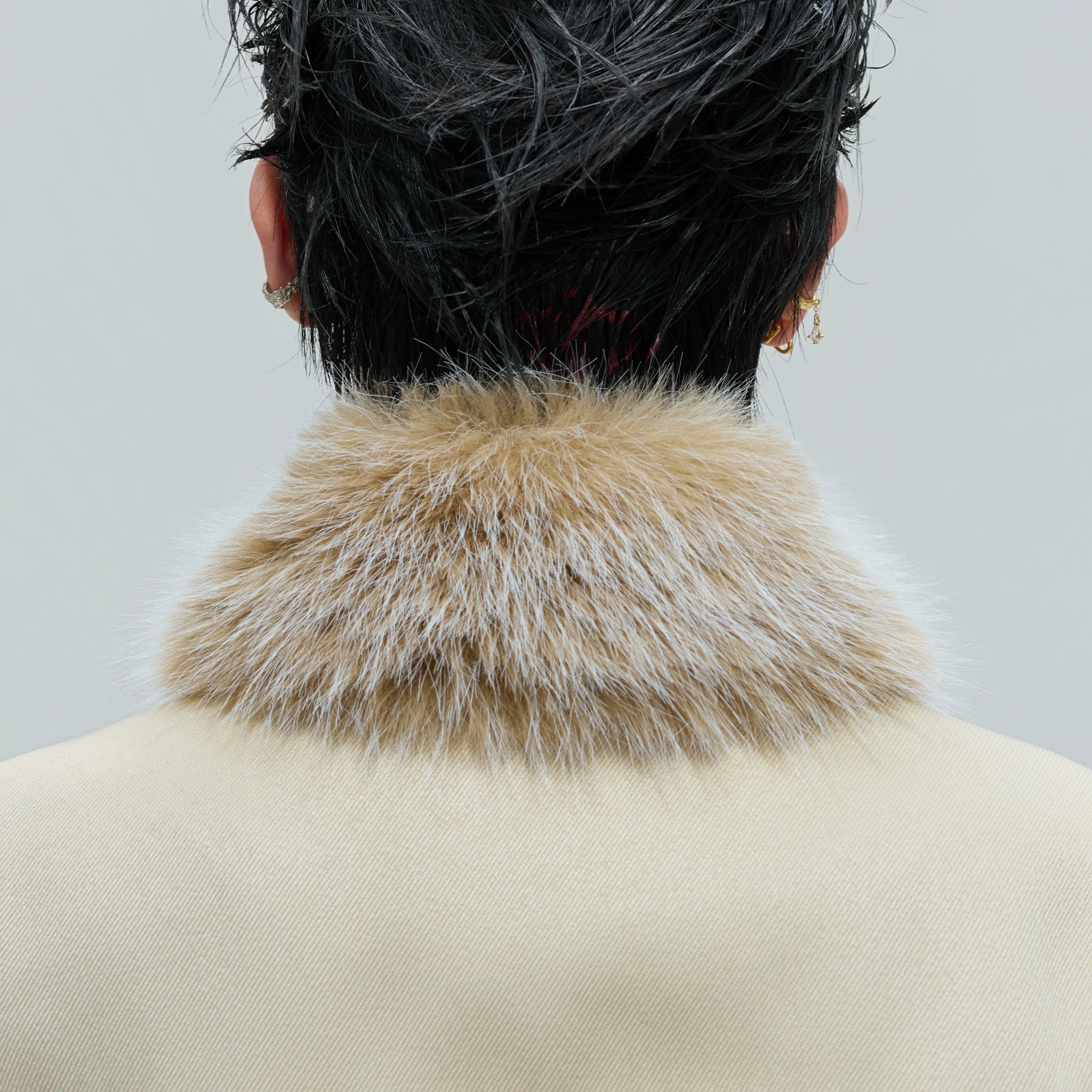 Cropped Stand-Collar Cotton-Wool Jacket Set - main image 4