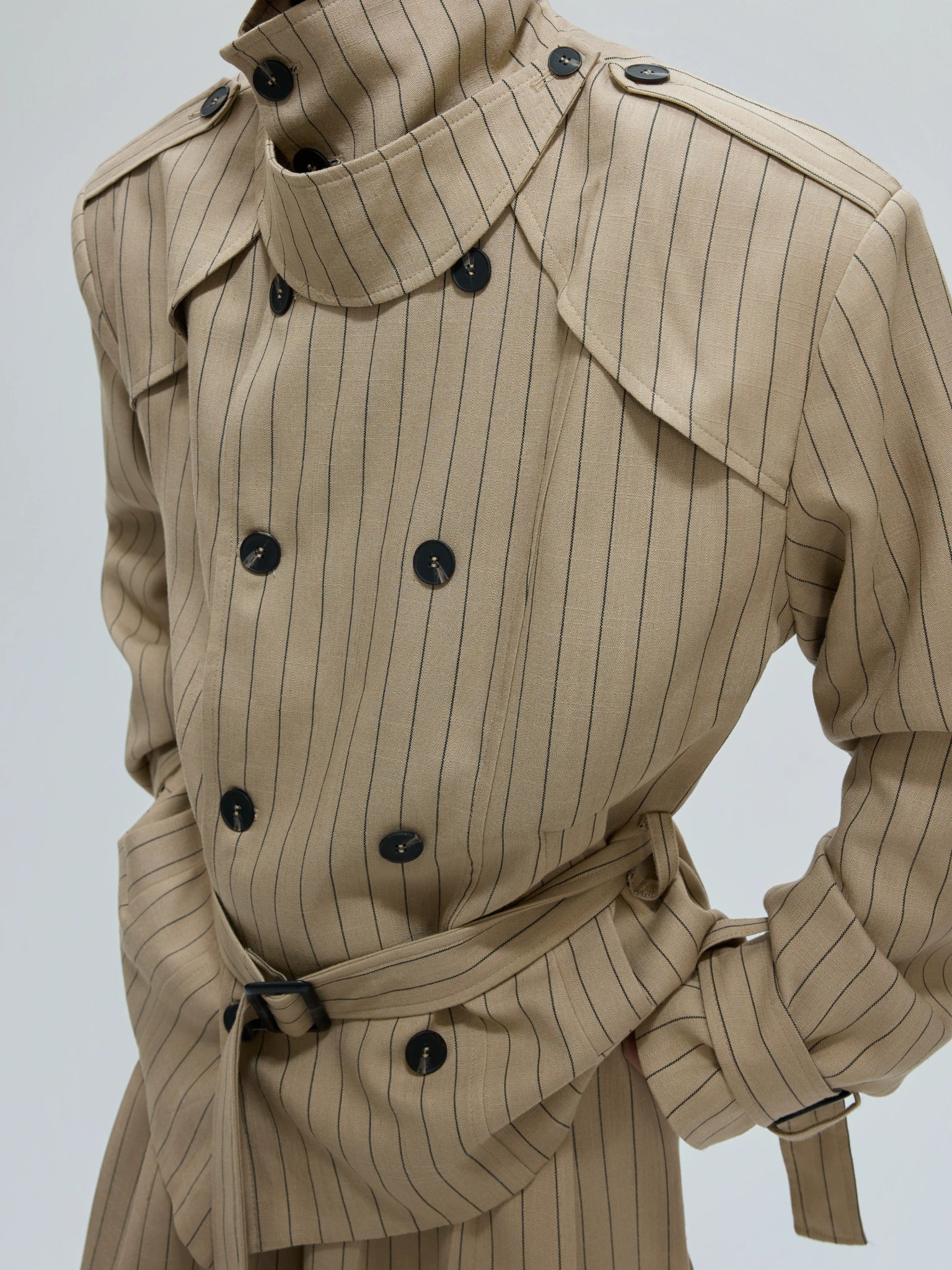 Relaxed Cotton-Linen Suiting Set with Notched Lapels - main image 3