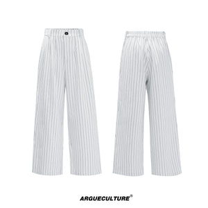 Relaxed Cotton-Linen Suiting Set with Notched Lapels - White Pants