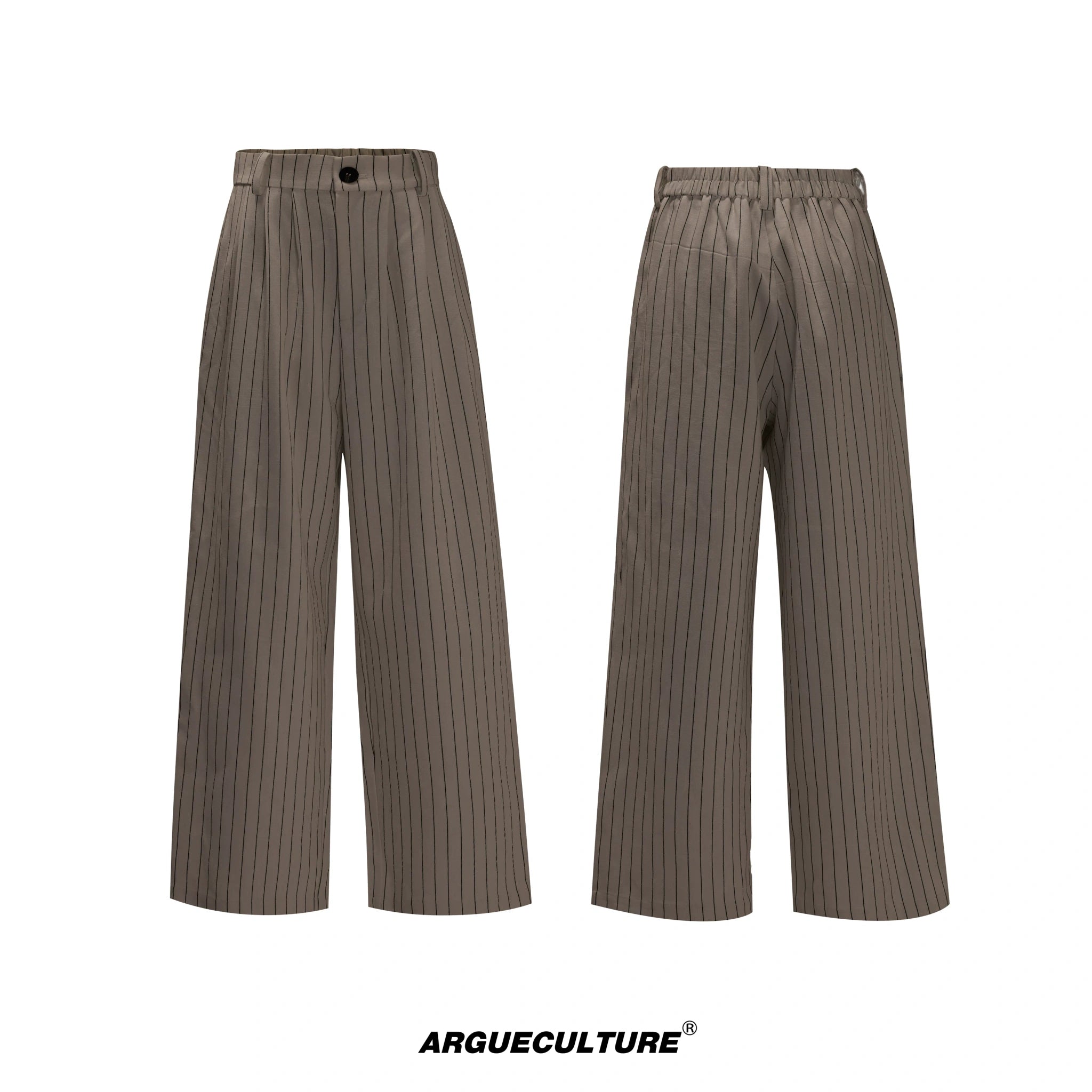 Relaxed Cotton-Linen Suiting Set with Notched Lapels - Khaki Pants