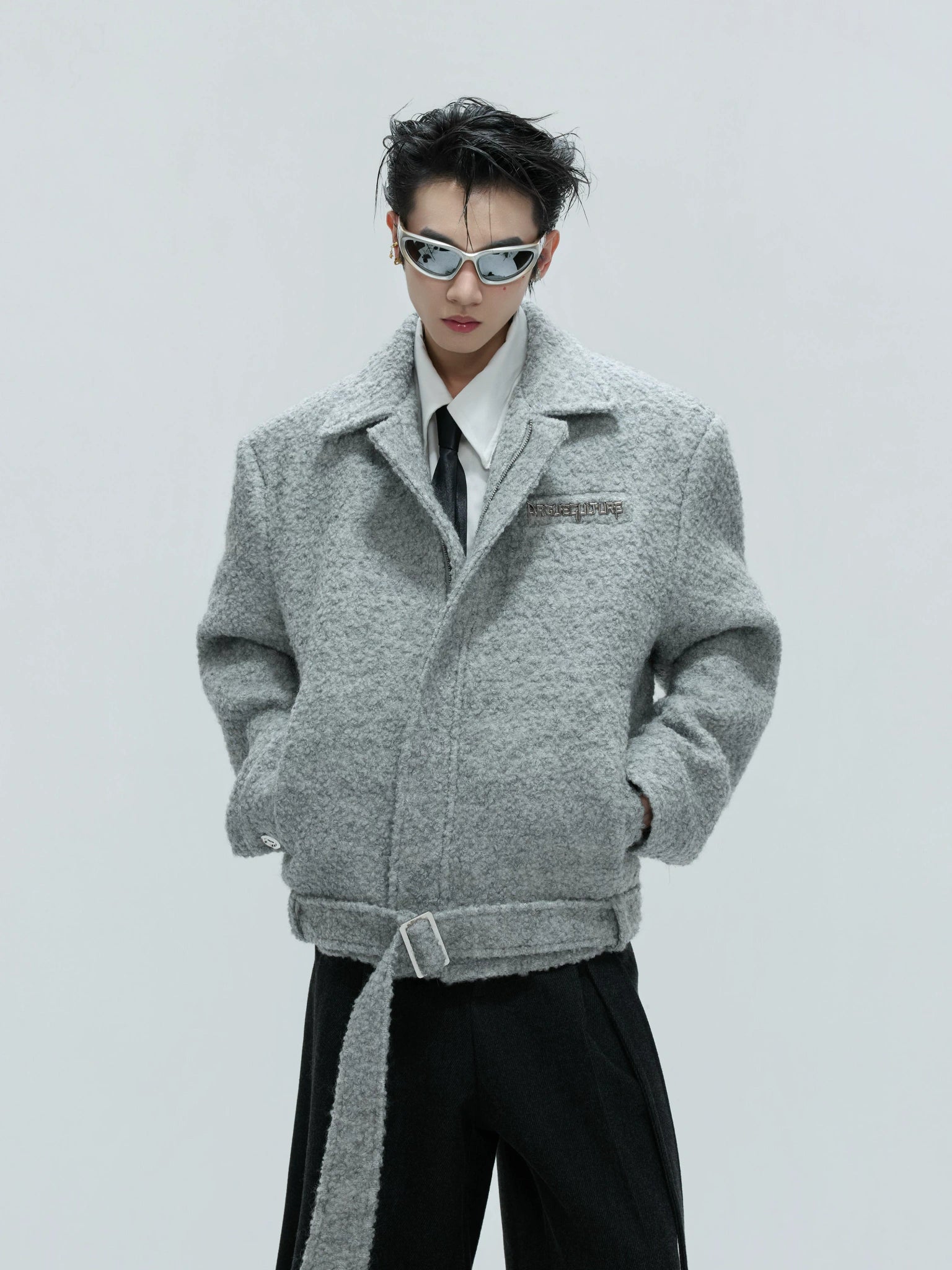 Detachable Collar Wool-Blend Padded Jacket - main image 3