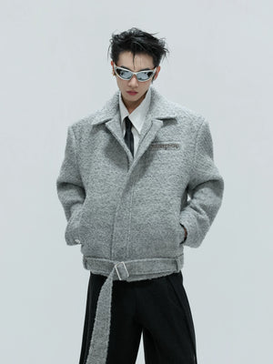 Detachable Collar Wool-Blend Padded Jacket - main image 3
