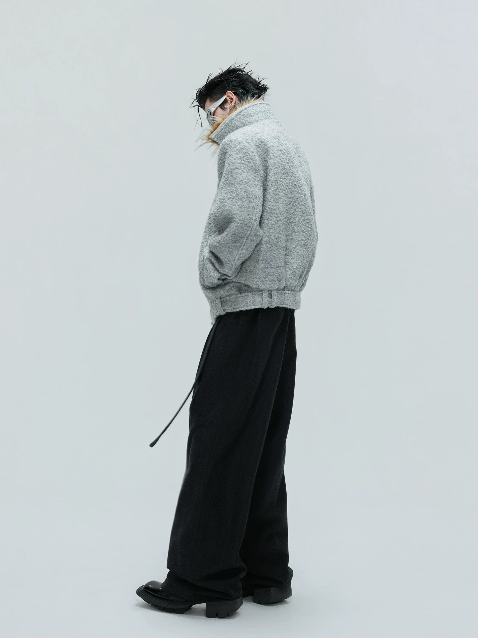 Detachable Collar Wool-Blend Padded Jacket - main image 5