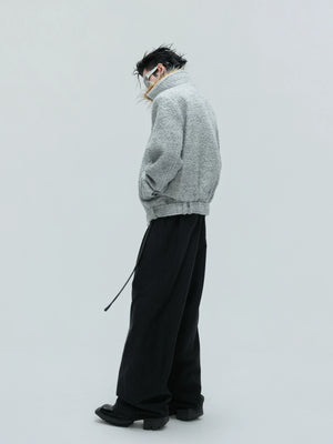 Detachable Collar Wool-Blend Padded Jacket - main image 5