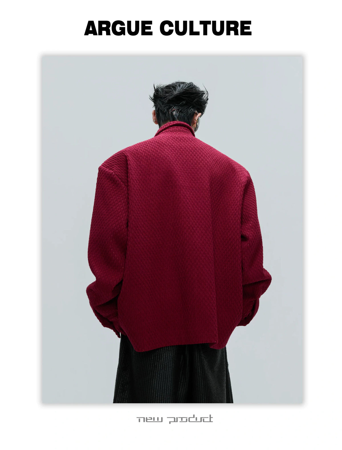 Double-Breasted Wool-Blend Jacket with Detachable Tie - description image 4