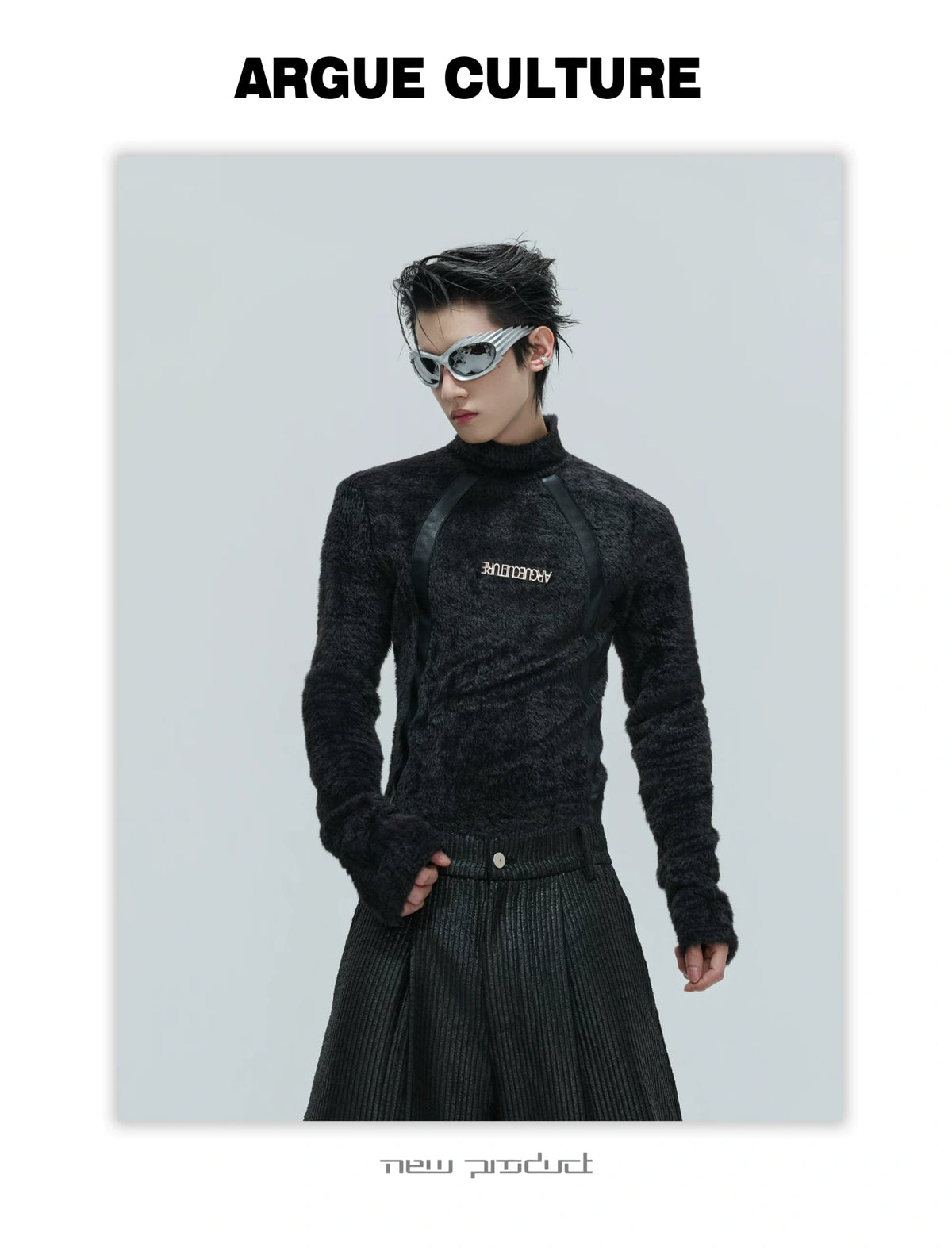 Cropped Plush Wool-Blend Turtleneck Knit Top - description image 3