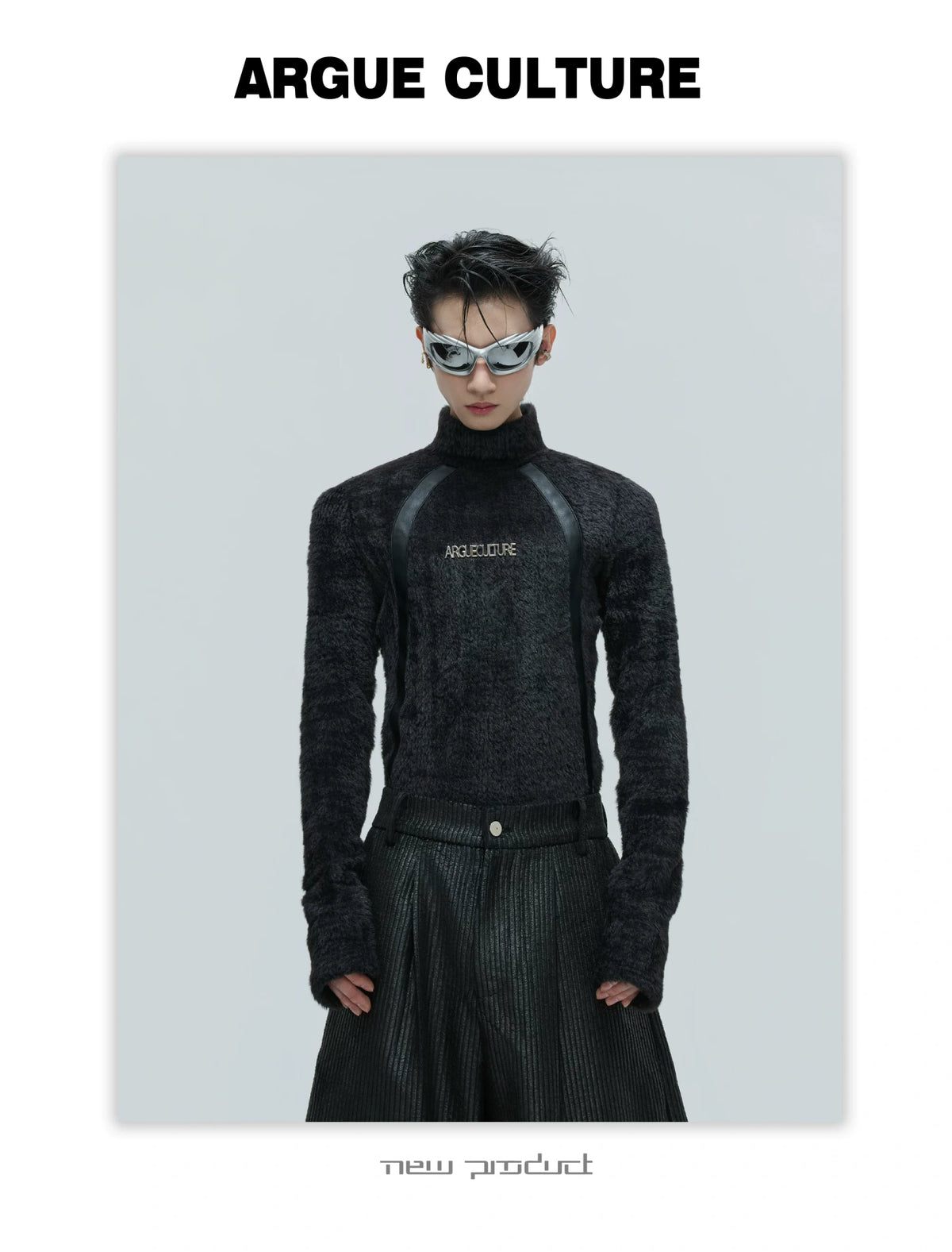 Cropped Plush Wool-Blend Turtleneck Knit Top - description image 5