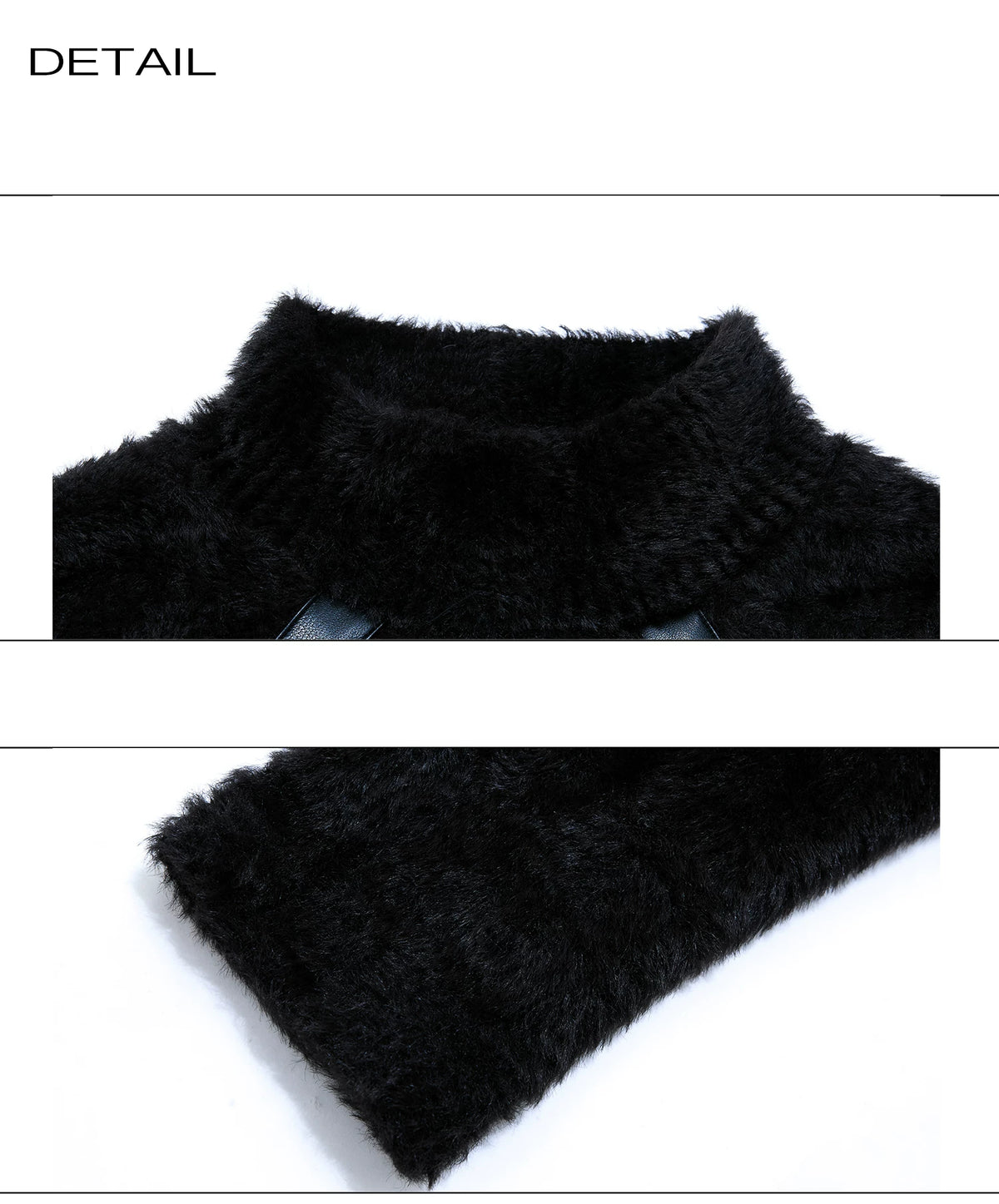 Cropped Plush Wool-Blend Turtleneck Knit Top - description image 7