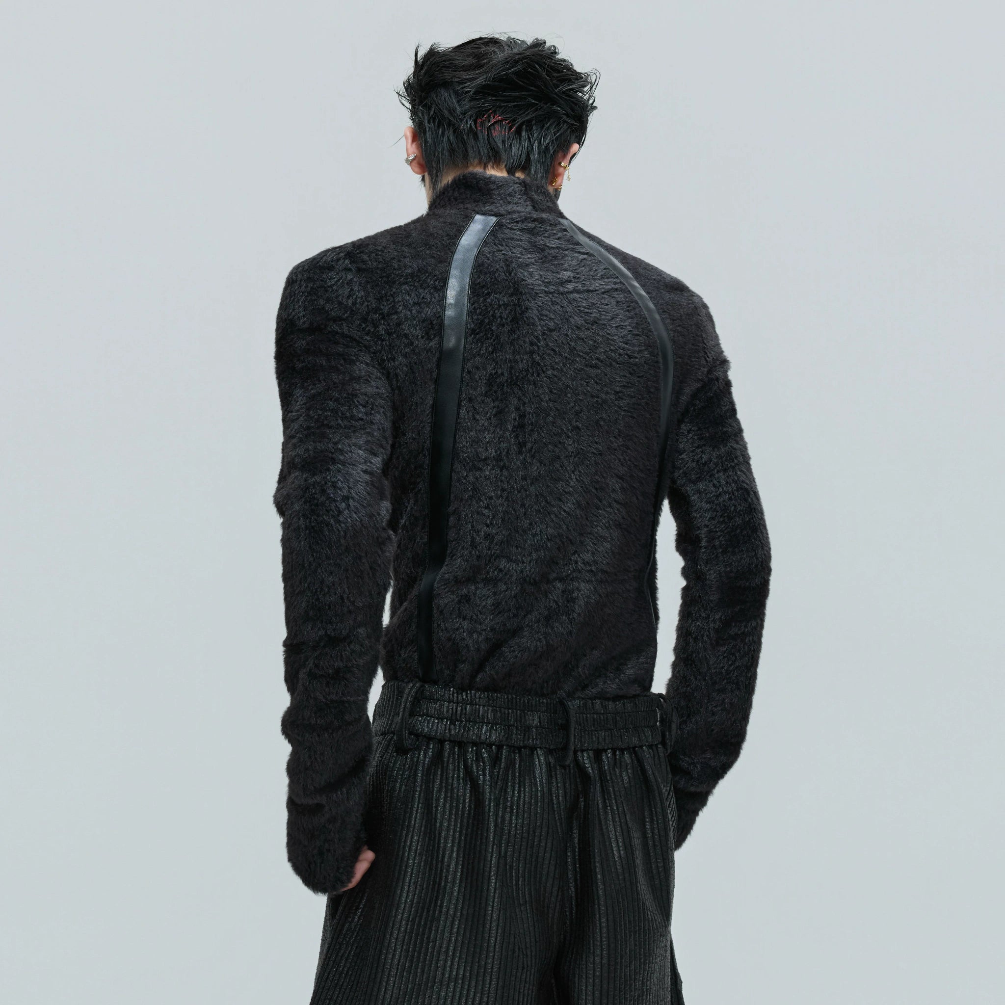 Cropped Plush Wool-Blend Turtleneck Knit Top - main image 2