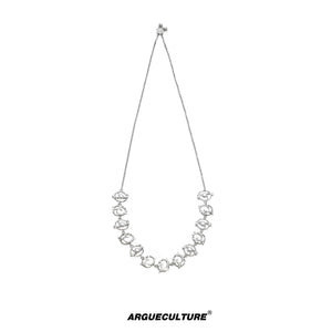 Layered Zircon Collarbone Necklace | Adjustable Silver - main image 1