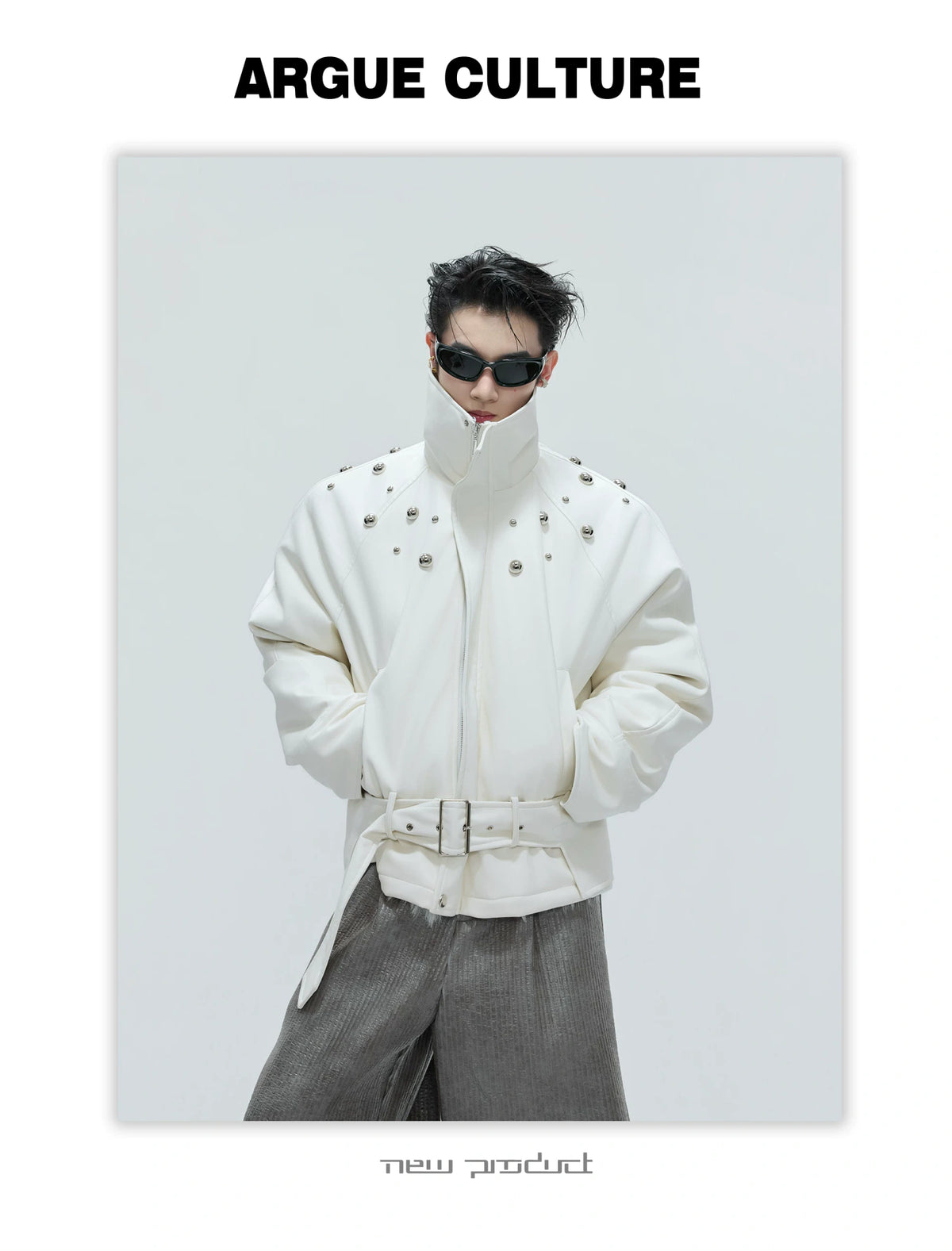 Faux Leather Fur-Collar Short Jacket | Argue Culture - description image 3