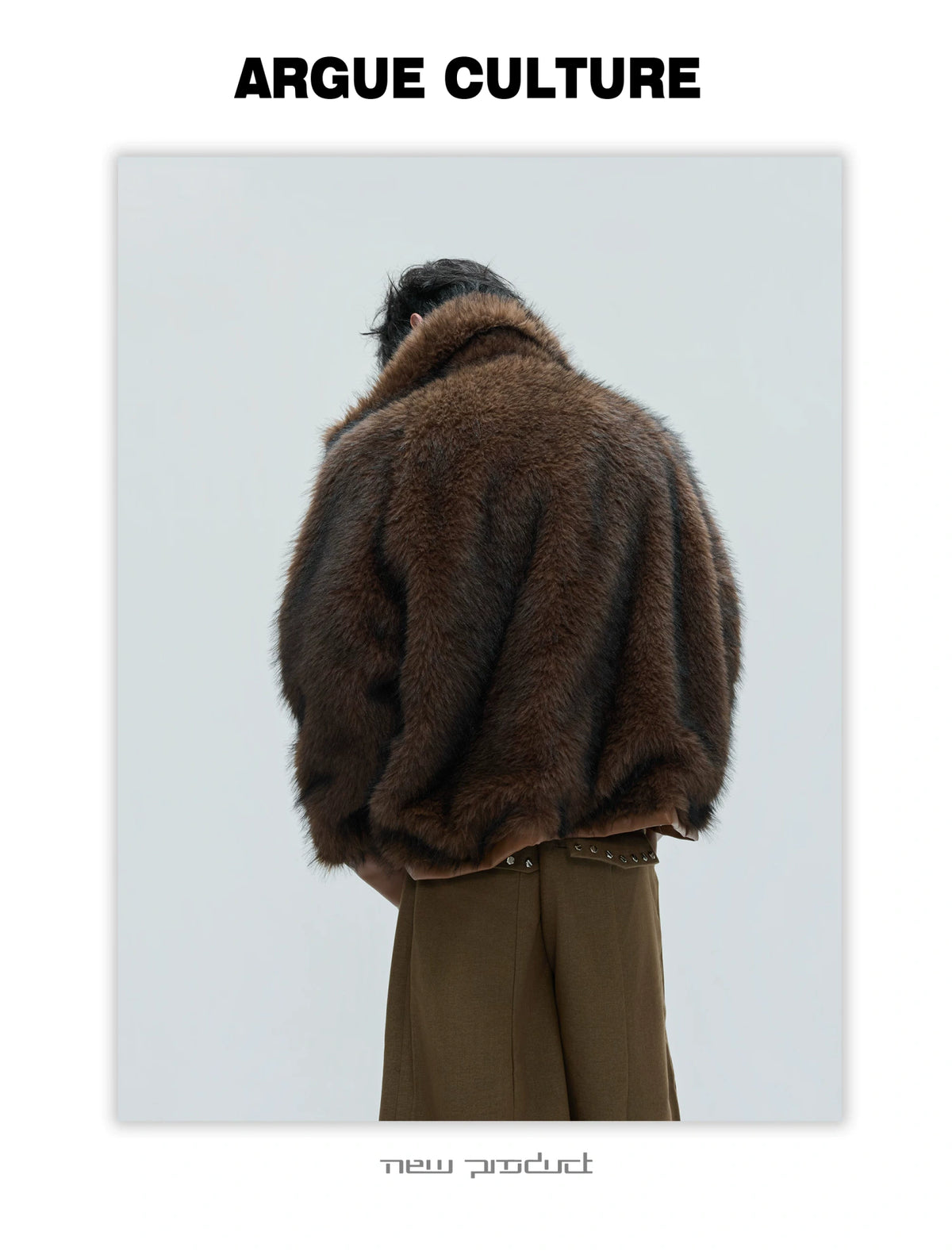 Faux Leather Fur-Collar Short Jacket | Argue Culture - description image 14