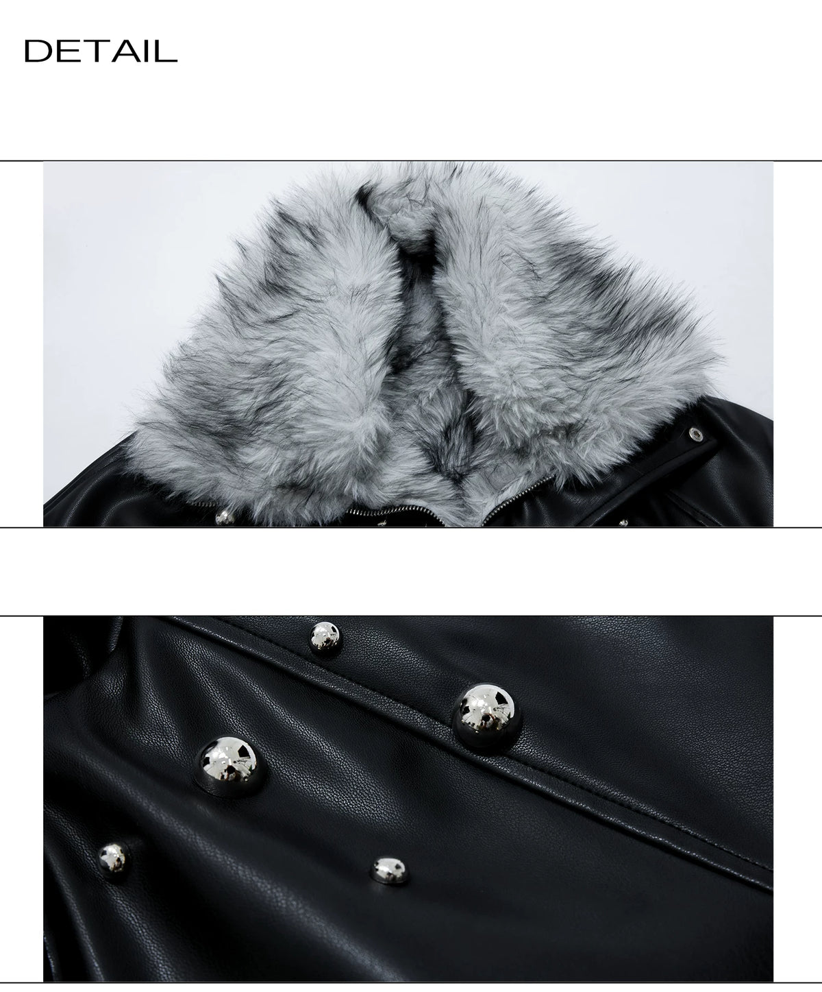 Faux Leather Fur-Collar Short Jacket | Argue Culture - description image 24