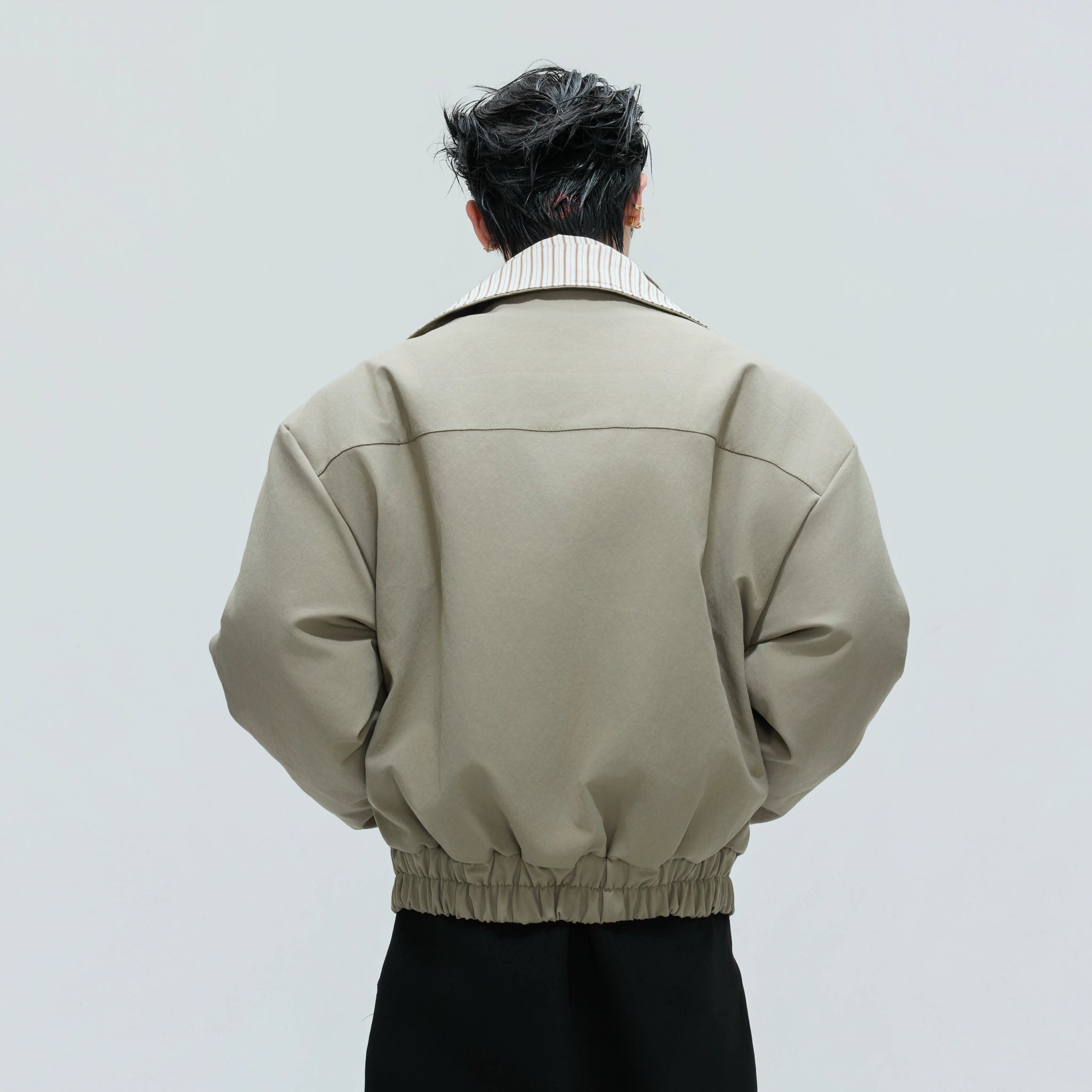 Washed Stripe Faux-Layer Padded Jacket for Unisex - main image 5