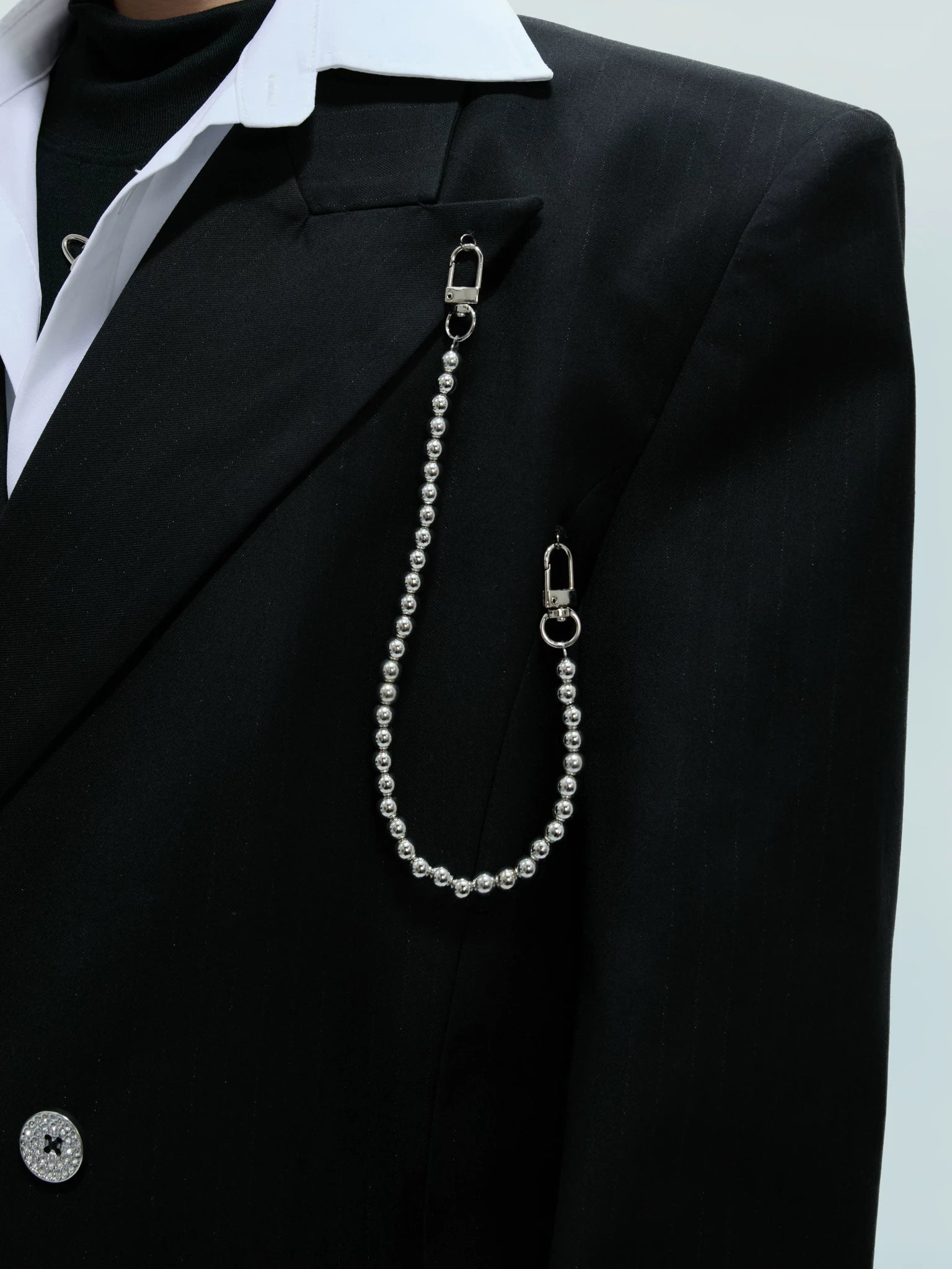 Relaxed Black Cotton Notch-Lapel Suit Set for Streetwear - main image 4