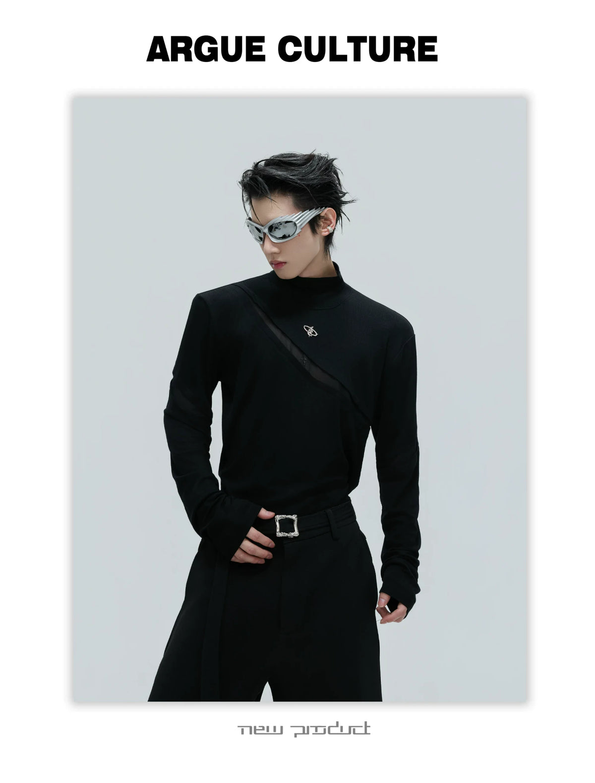 Deconstructed Cotton Turtleneck Base Layer Top - description image 2