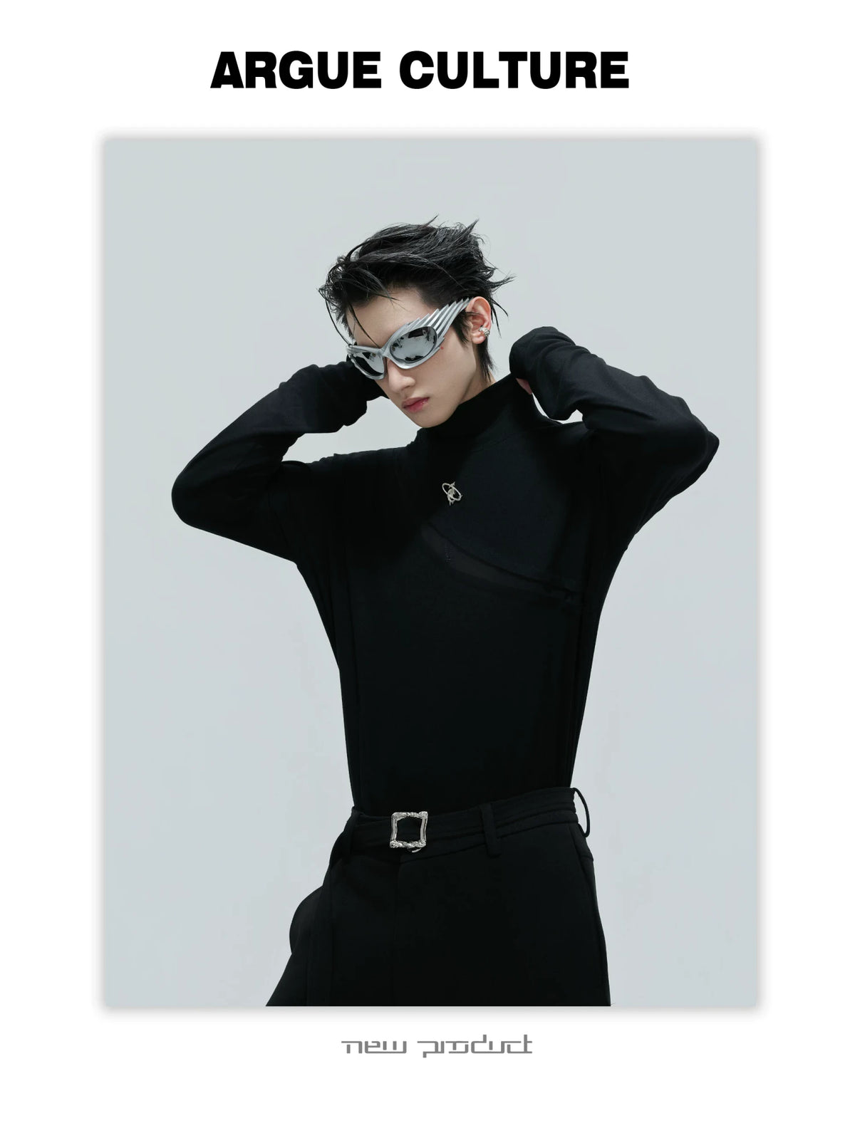 Deconstructed Cotton Turtleneck Base Layer Top - description image 3