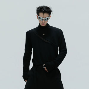 Deconstructed Cotton Turtleneck Base Layer Top - main image 2
