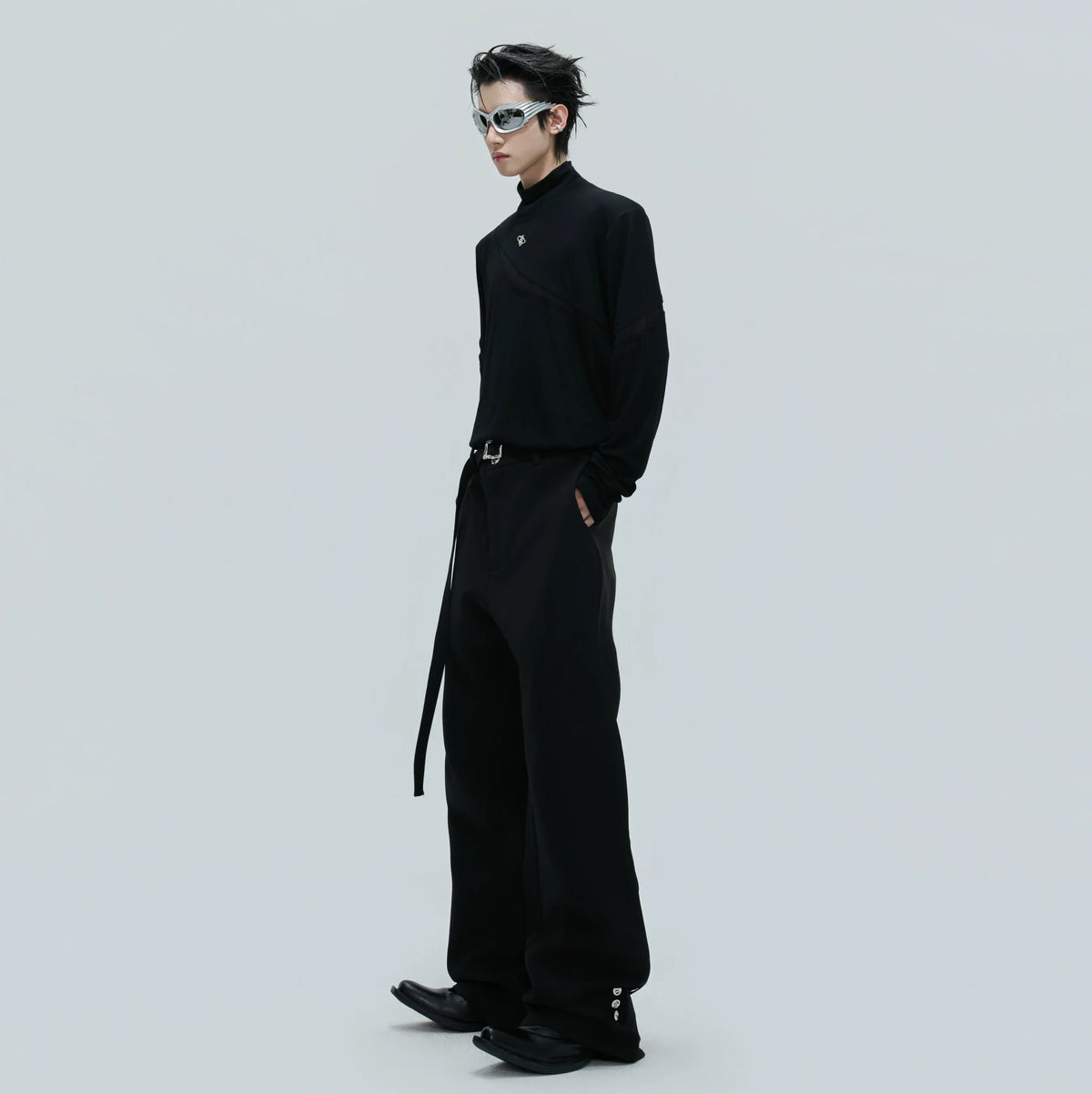 Deconstructed Cotton Turtleneck Base Layer Top - main image 4