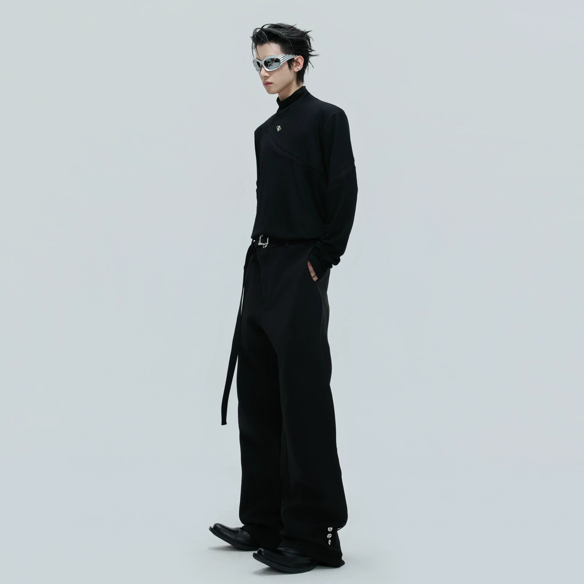 Deconstructed Cotton Turtleneck Base Layer Top - main image 4