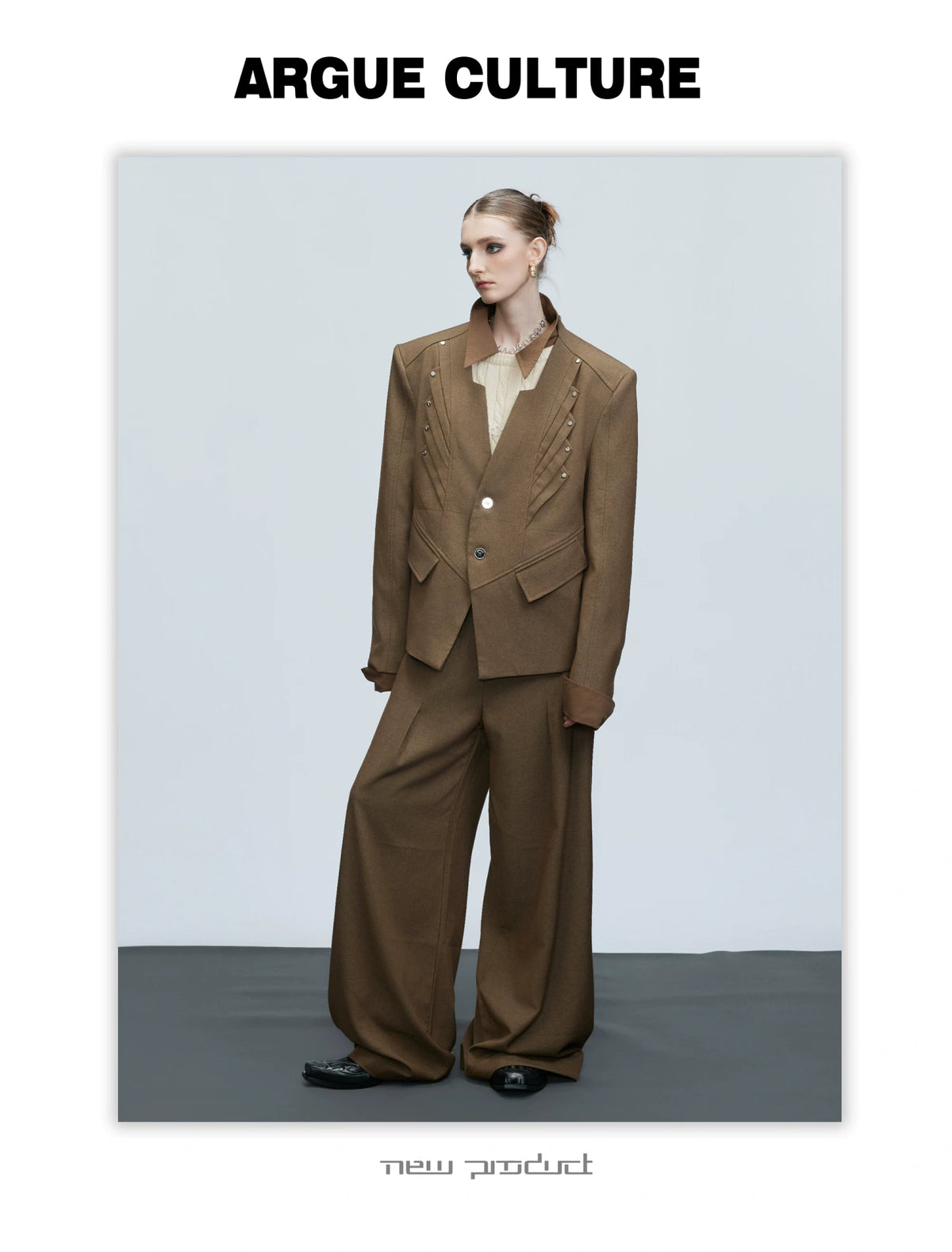 Deconstructed Cotton-Wool Suit Set | Avant-Garde Tailoring - description image 5