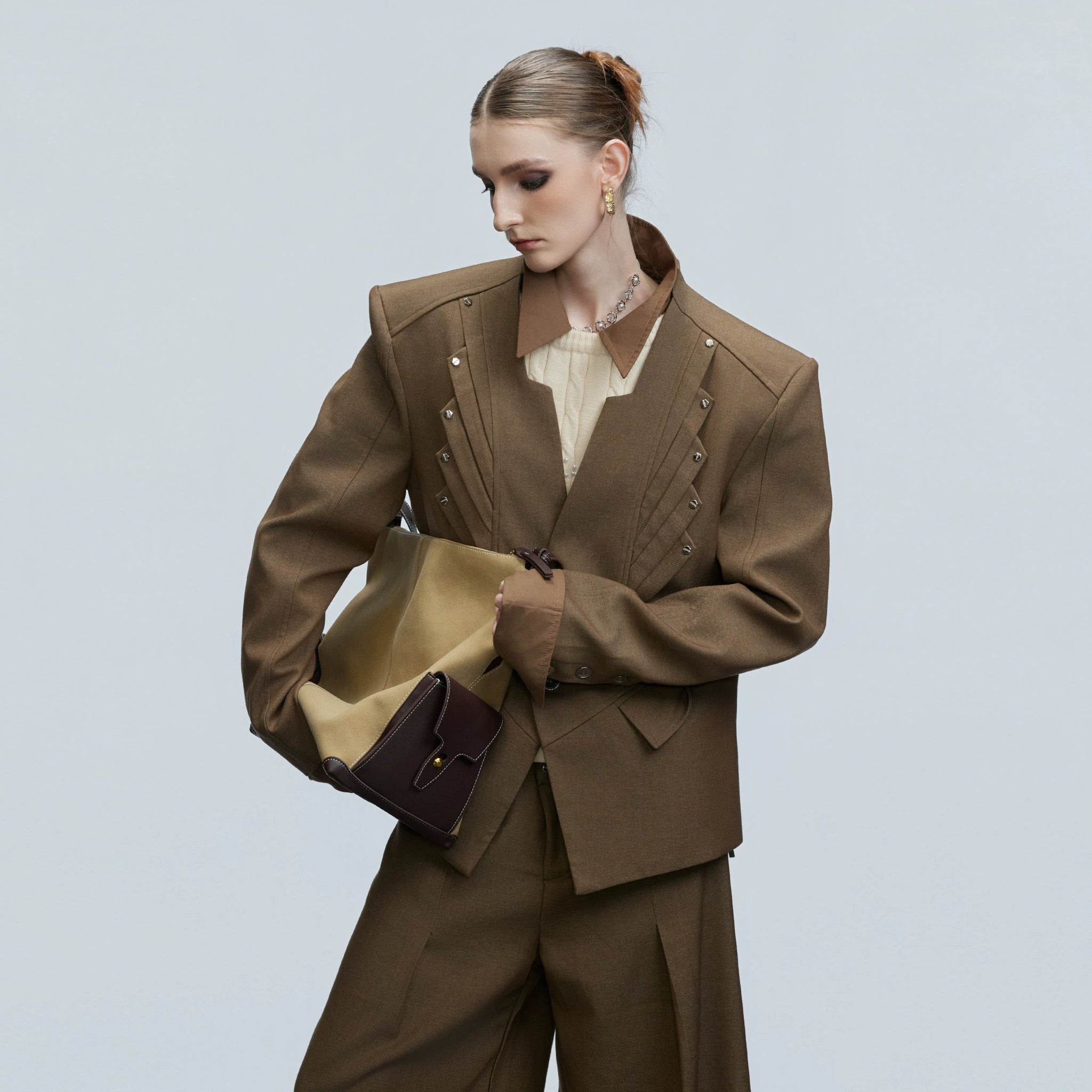 Deconstructed Cotton-Wool Suit Set | Avant-Garde Tailoring - main image 2