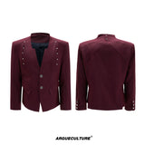 Deconstructed Cotton-Wool Suit Set | Avant-Garde Tailoring - Red Top