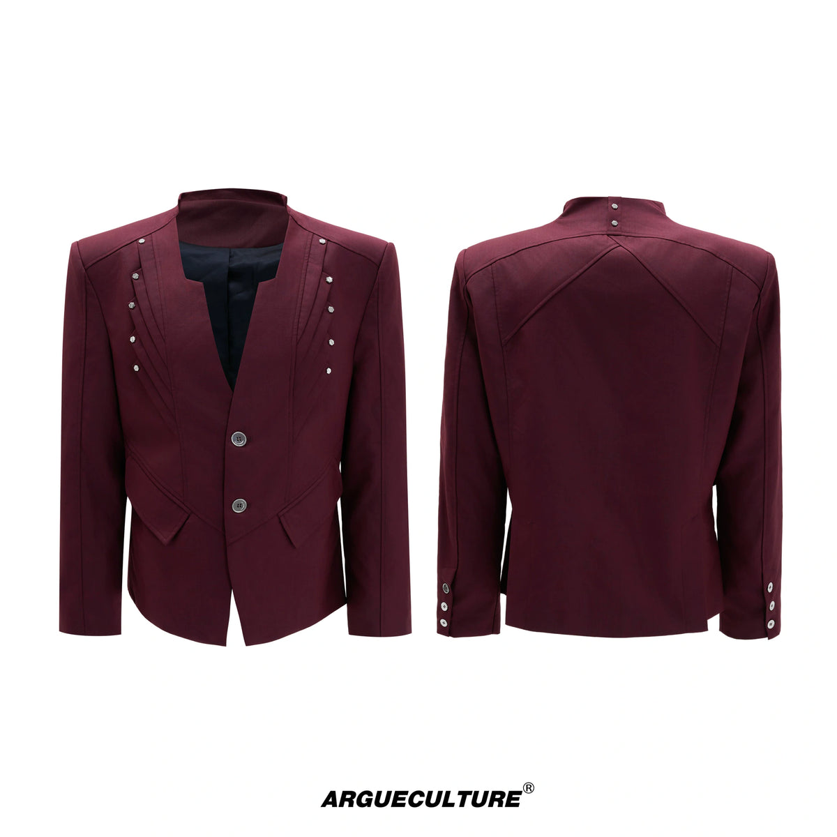 Deconstructed Cotton-Wool Suit Set | Avant-Garde Tailoring - Red Top