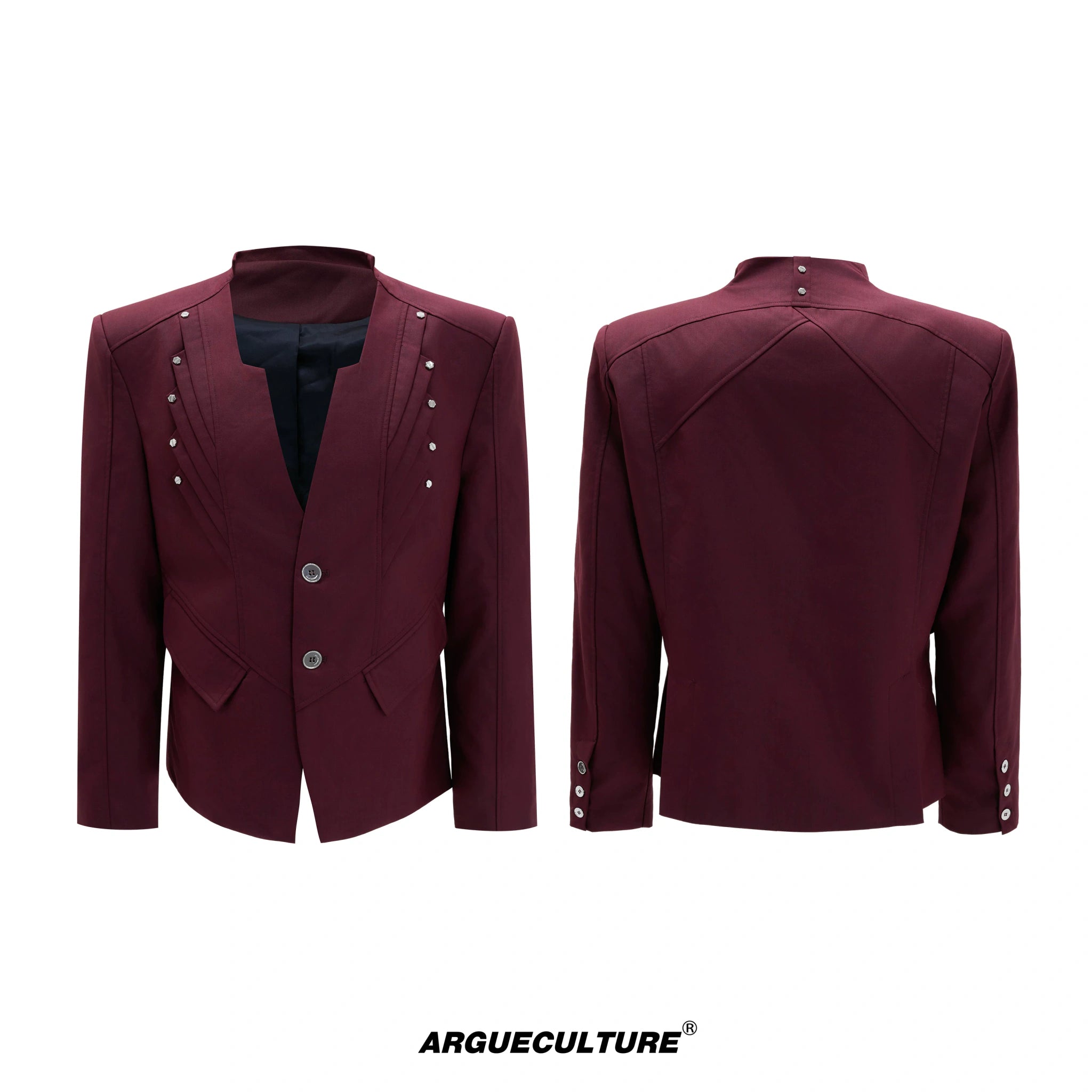 Deconstructed Cotton-Wool Suit Set | Avant-Garde Tailoring - Red Top