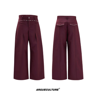 Deconstructed Cotton-Wool Suit Set | Avant-Garde Tailoring - Red Pants