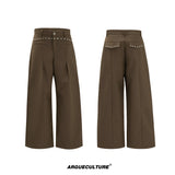 Deconstructed Cotton-Wool Suit Set | Avant-Garde Tailoring - Brown Pants