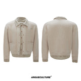 Wool Cashmere Faux-Layered Cardigan Sweater Jacket - Khaki Top