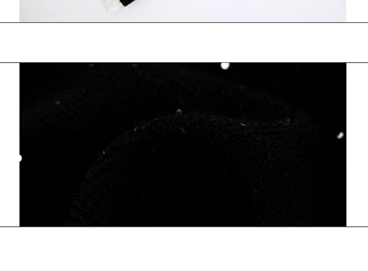 Shimmer Knit Cardigan with Detachable Fur Collar - description image 2