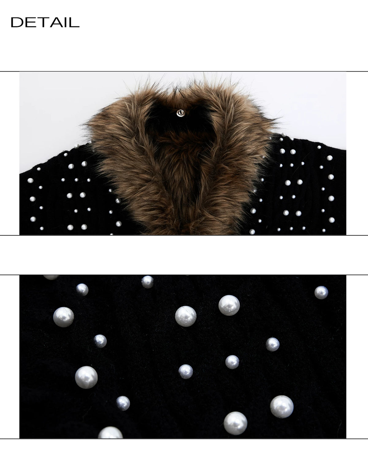 Retro Fur-Collar Cotton-Wool Cardigan Sweater - description image 10