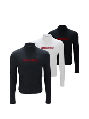 Deconstructed Logo Turtleneck Top | Cotton-Wool Blend - main image 1