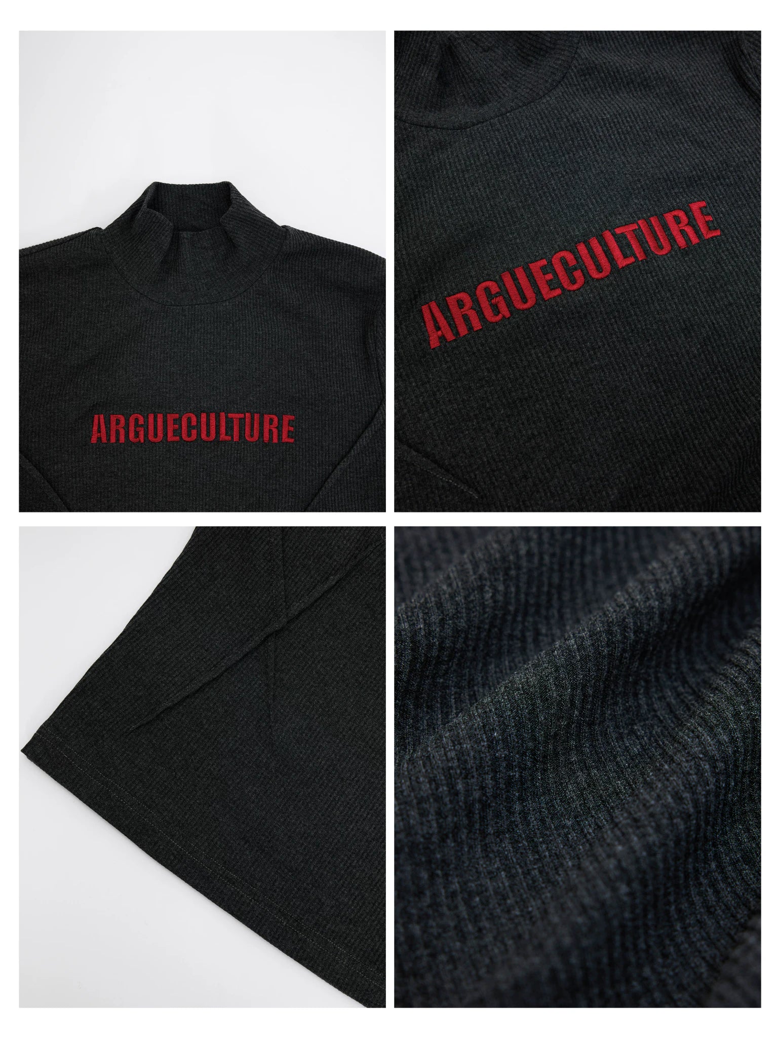 Deconstructed Logo Turtleneck Top | Cotton-Wool Blend - main image 5