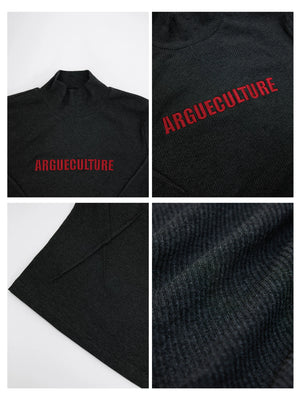 Deconstructed Logo Turtleneck Top | Cotton-Wool Blend - main image 5