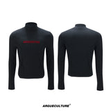 Deconstructed Logo Turtleneck Top | Cotton-Wool Blend - Gray Top