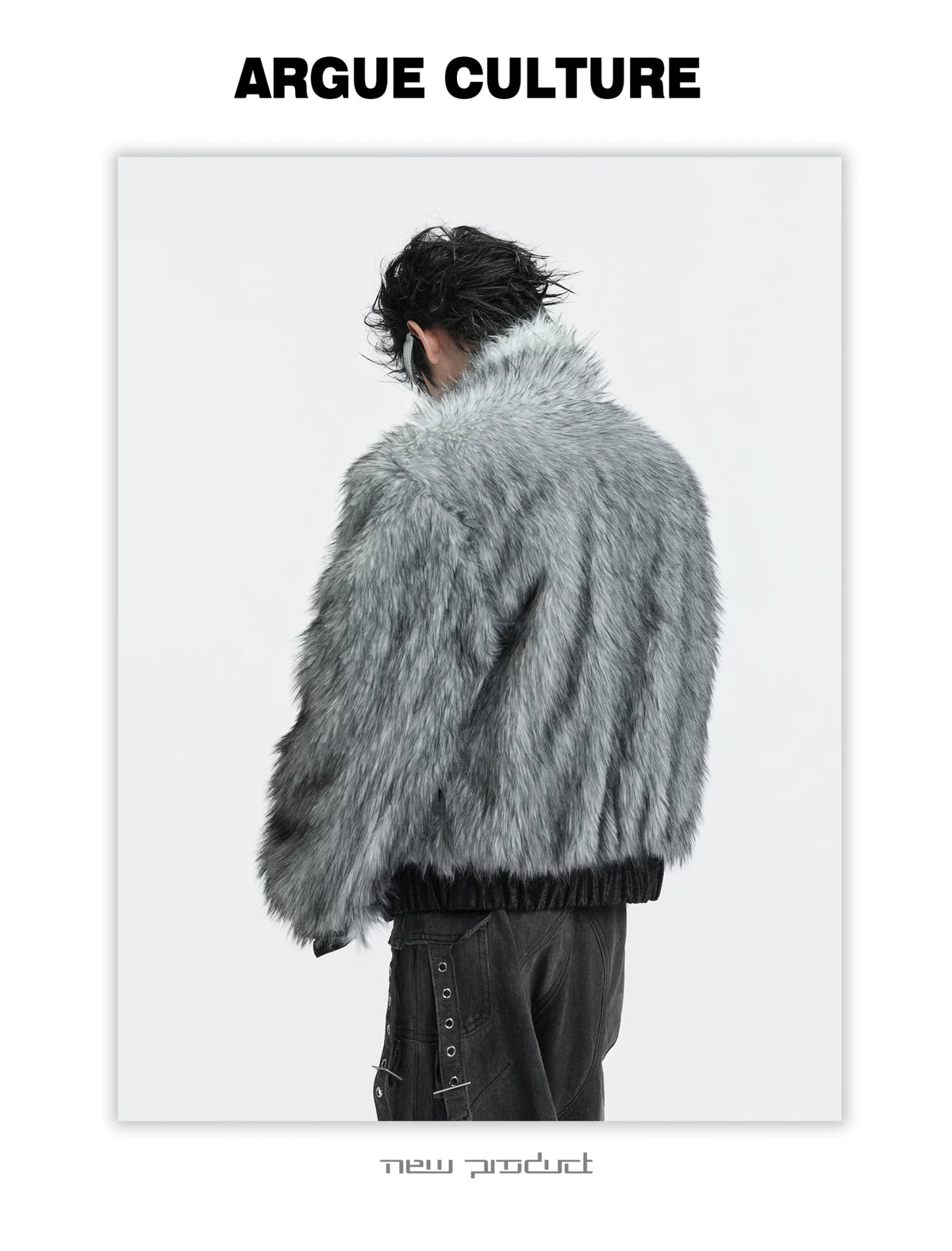 Oversized Faux Leather Fur-Collar Jacket | Unisex - description image 2