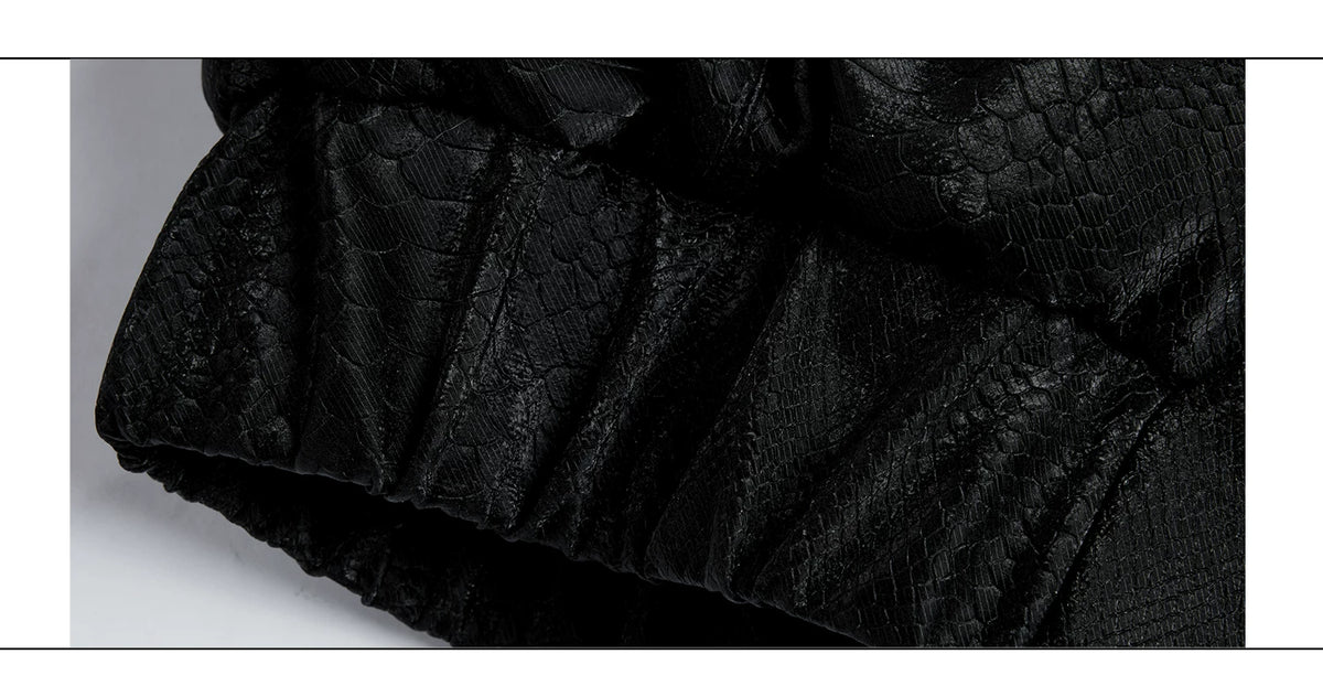 Oversized Faux Leather Fur-Collar Jacket | Unisex - description image 6