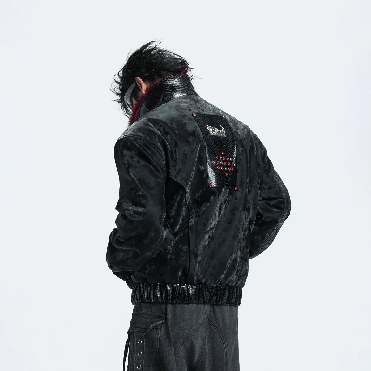 Reversible Black Leather Fur-Collar Jacket | Gothic Style - main image 3