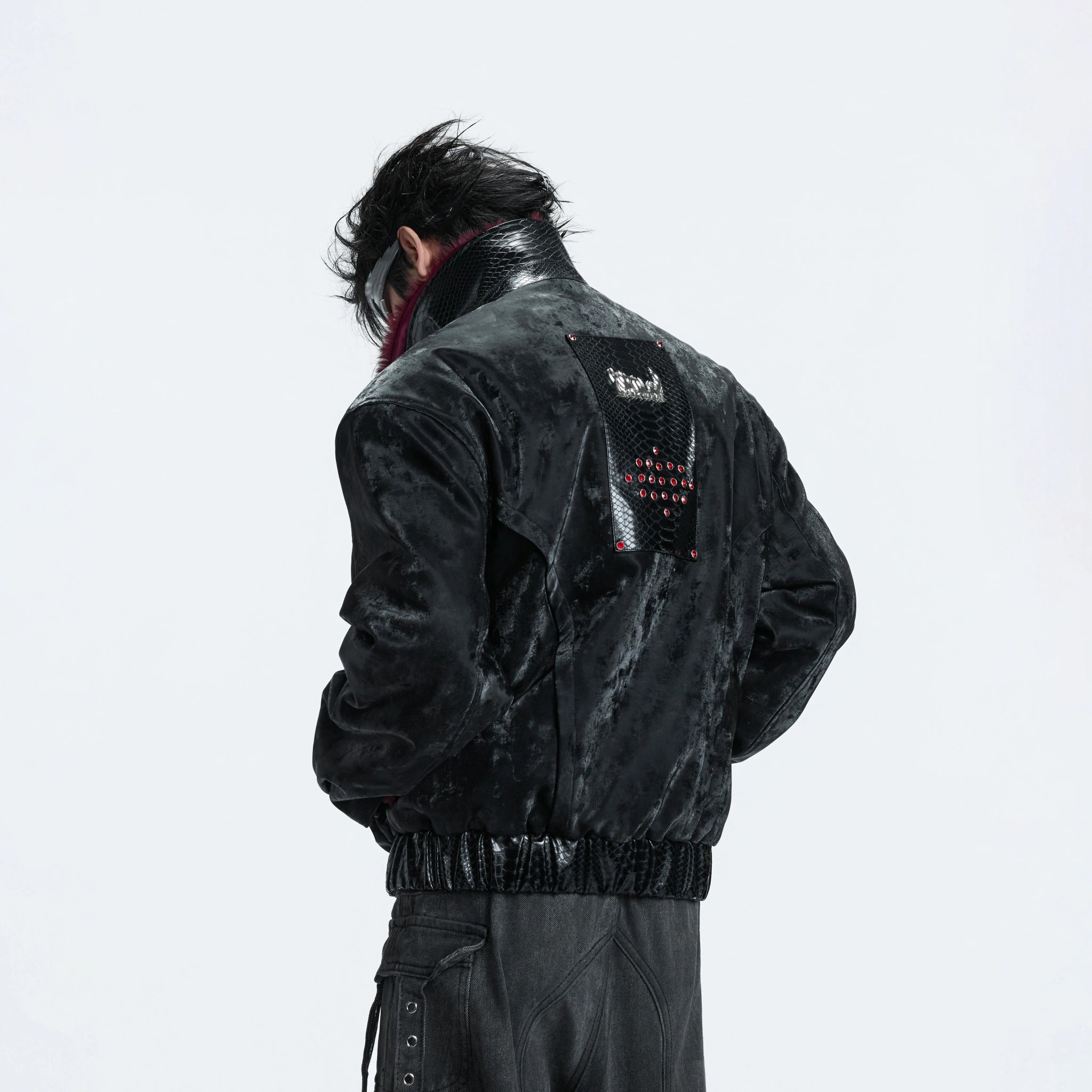 Reversible Black Leather Fur-Collar Jacket | Gothic Style - main image 3