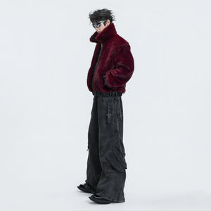 Reversible Black Leather Fur-Collar Jacket | Gothic Style - main image 4