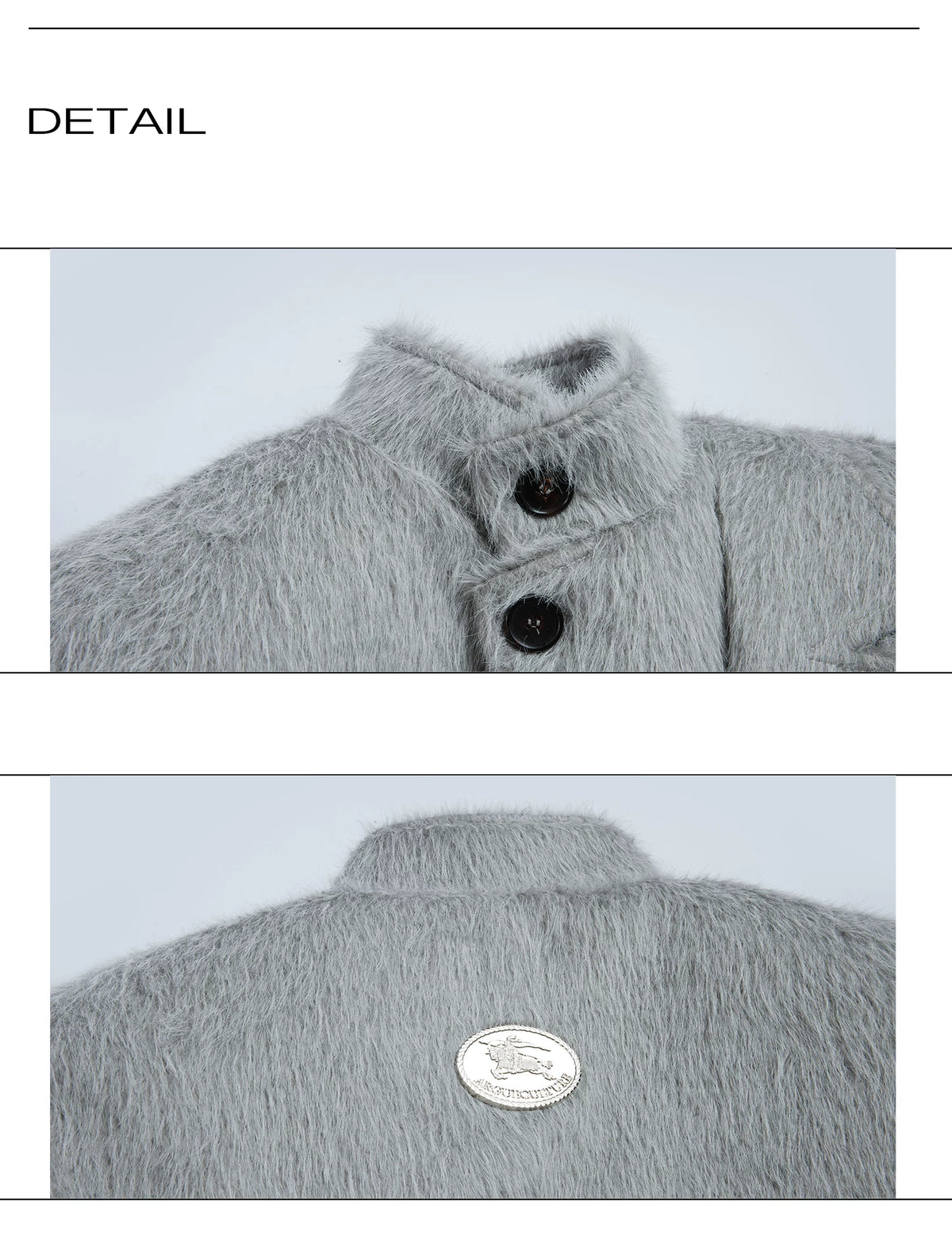 Deconstructed Cotton-Wool Long Coat with Tie Waist - description image 2