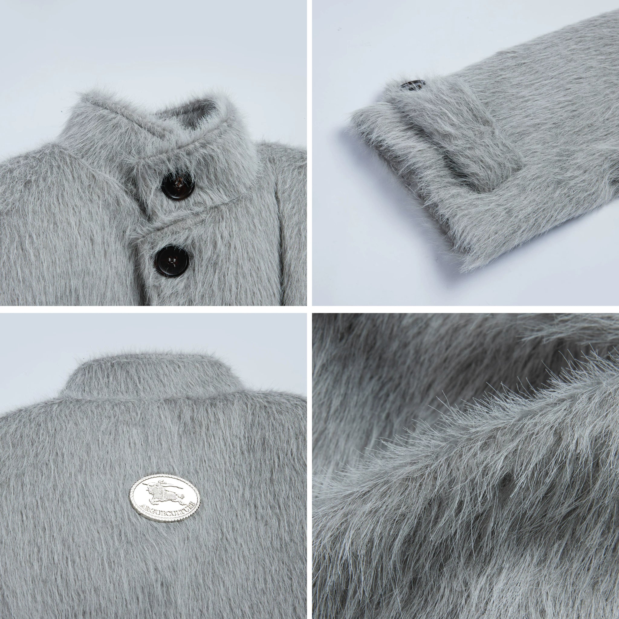 Deconstructed Cotton-Wool Long Coat with Tie Waist - main image 5