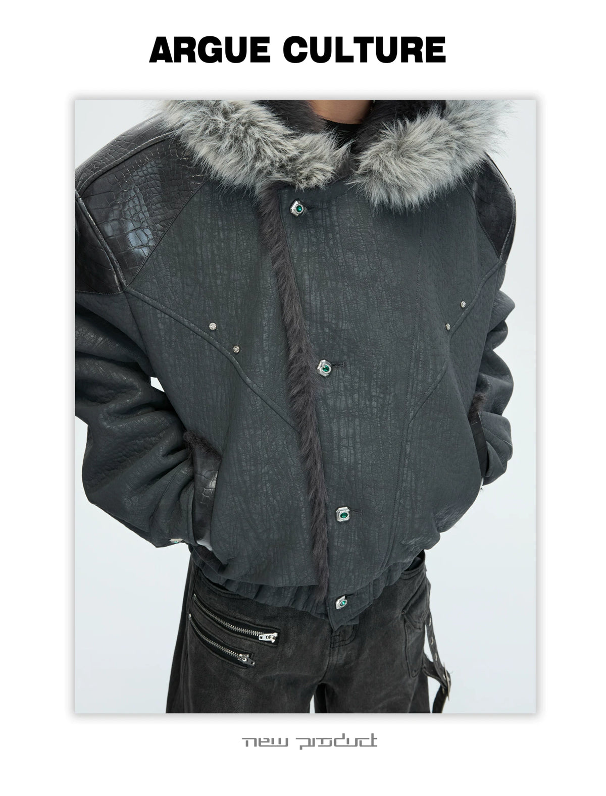 Reversible Faux-Fur Panelled Hooded Jacket - description image 10
