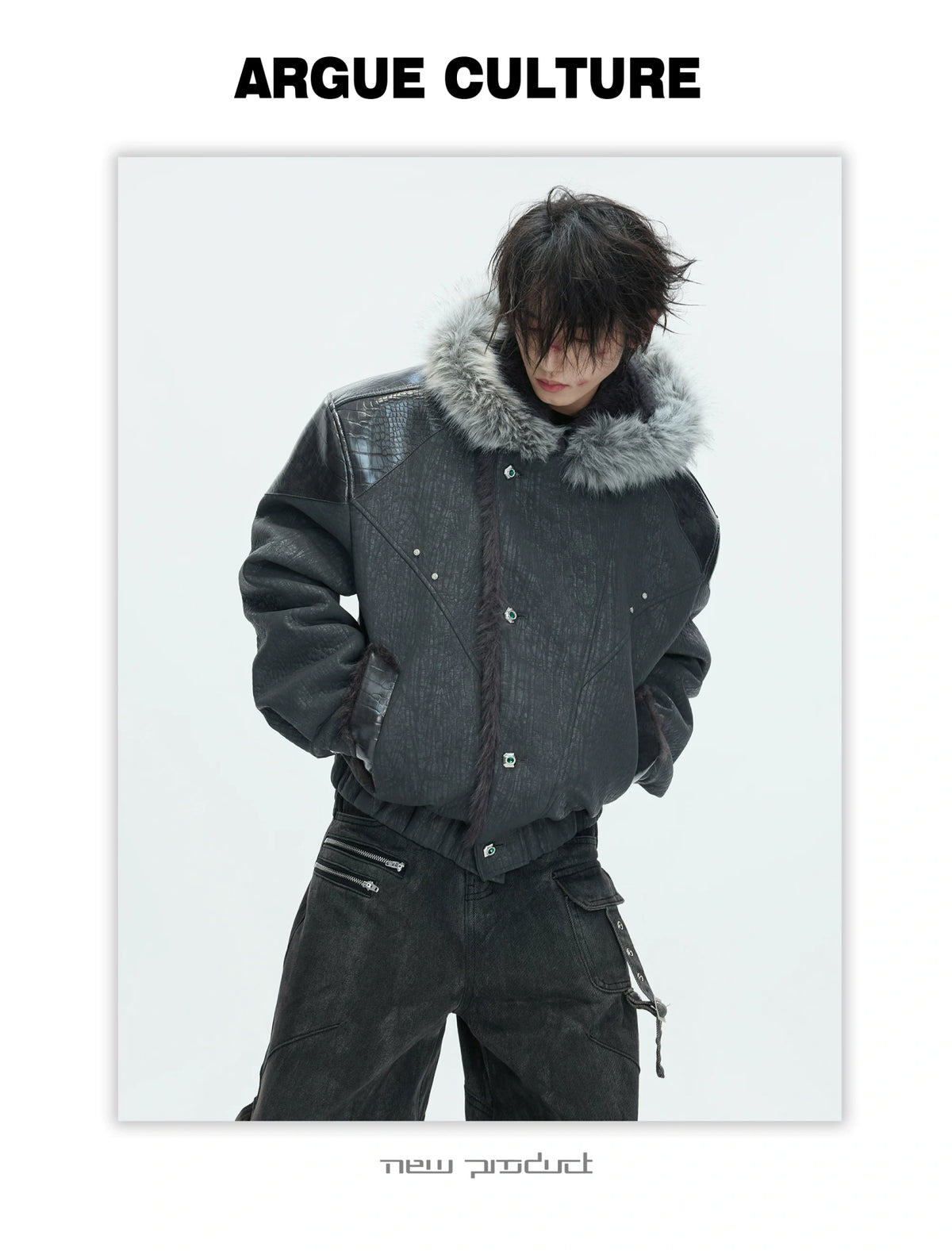 Reversible Faux-Fur Panelled Hooded Jacket - description image 11