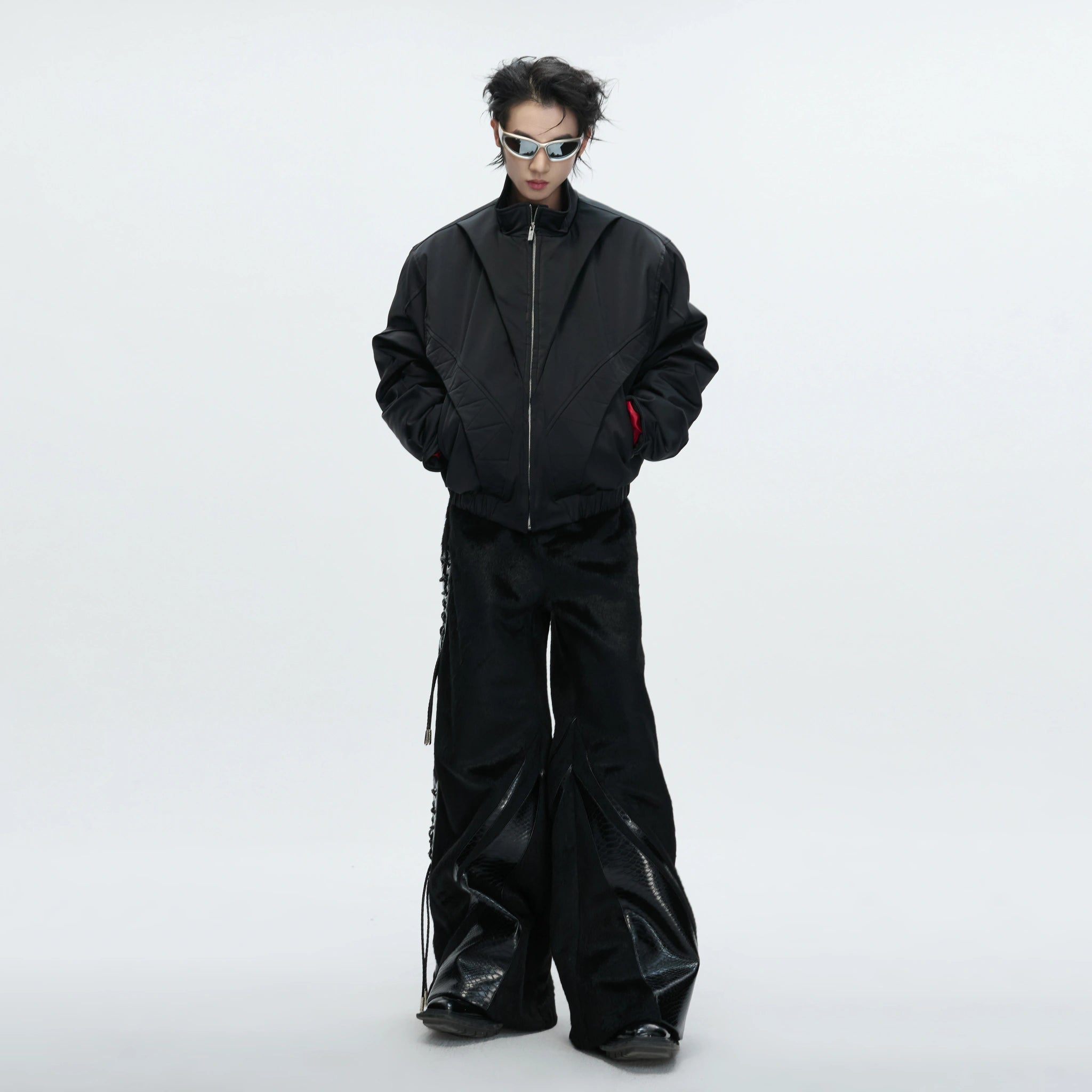 Deconstructed Padded Bomber Jacket | Relaxed Fit - main image 4